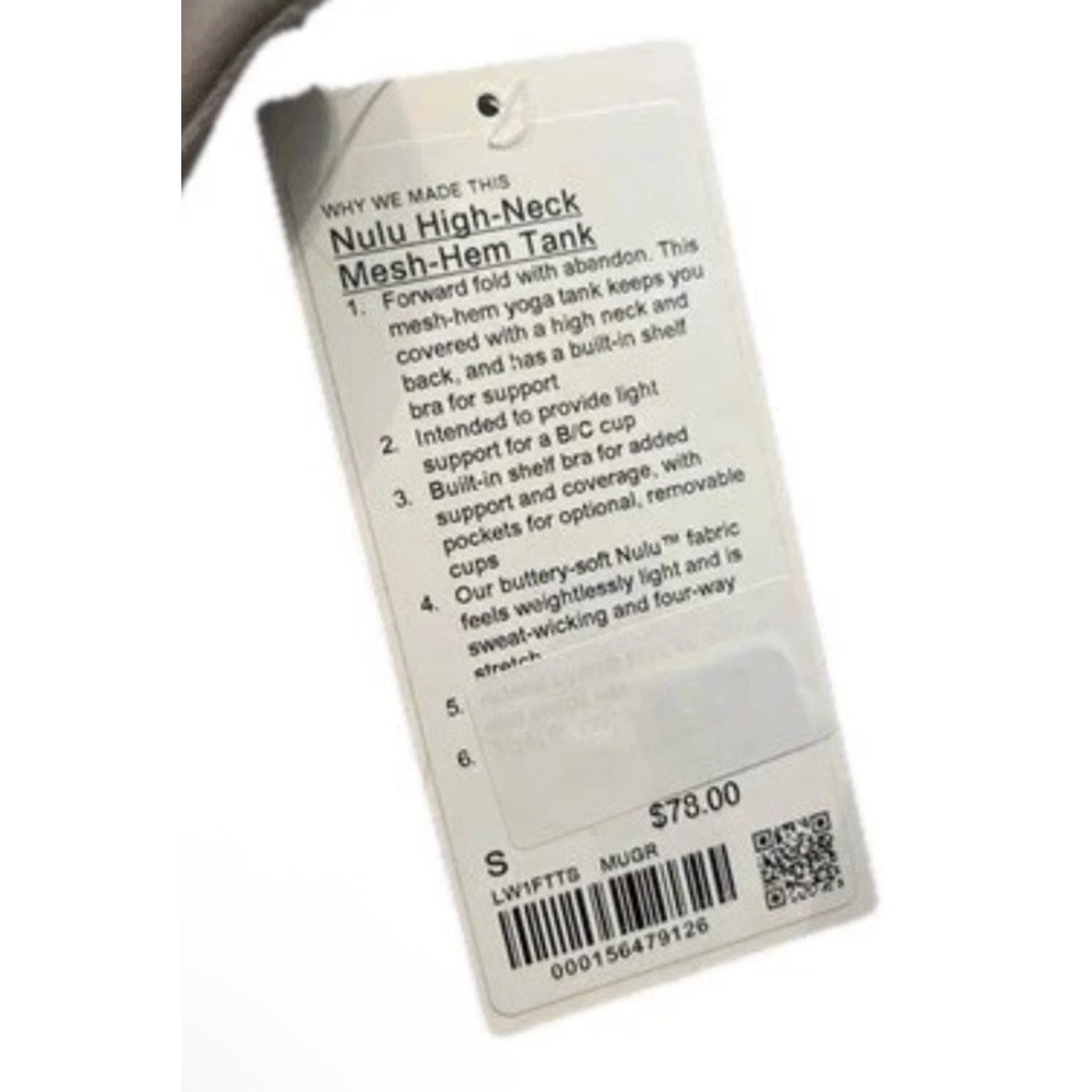 NWT SALE! Lululemon Nulu High-Neck Mesh-Hem Tank / Bra LW1FTTS Small Mauve 78$ - Picture 7 of 8